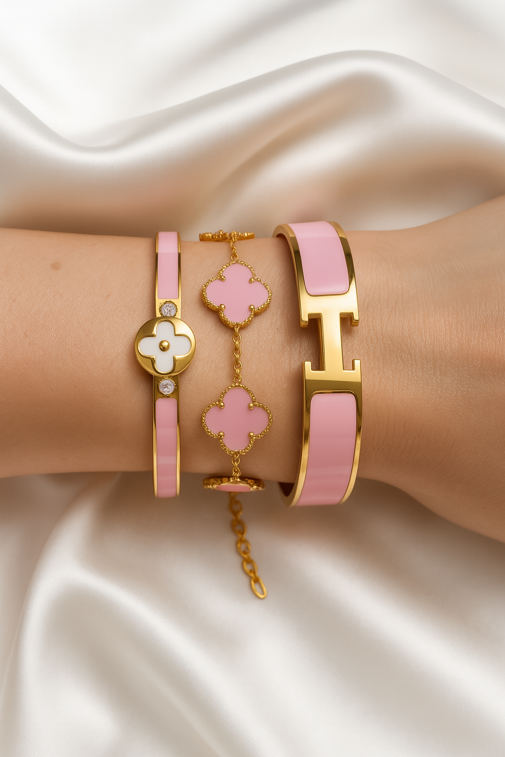 Vera Pink Bracelet Stack (3 pieces)