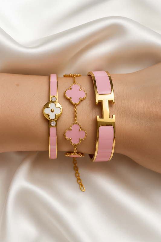 Vera Pink Bracelet Stack (3 pieces)